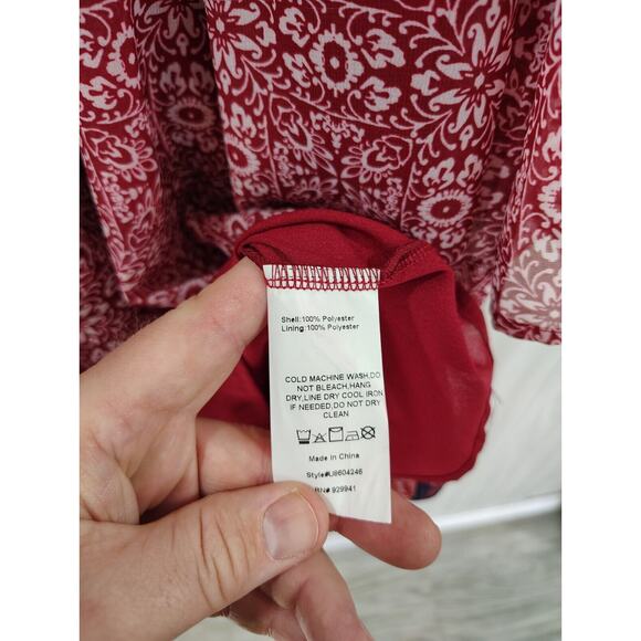 Suzanne Betro Women's Boho Tassled Tunic Dress Size S Floral Bell Sleeve - Picture 5 of 7